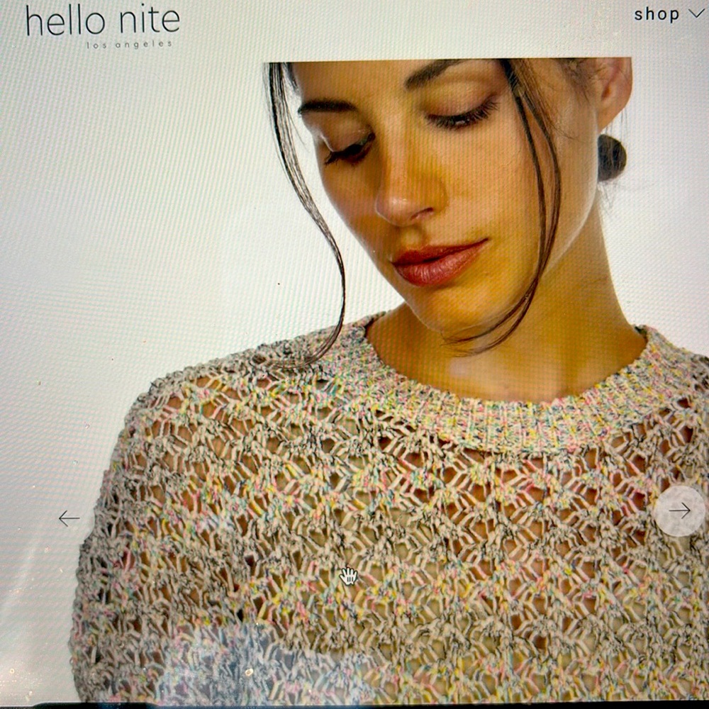 Hello Nite Astra Dolman crochet Sweater Top Size Medium NWT
